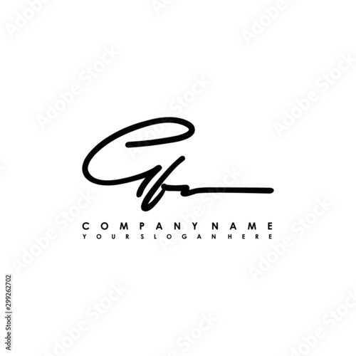 GF initials signature logo. Handwriting logo vector templates. Logo for business, beauty, fashion, signature