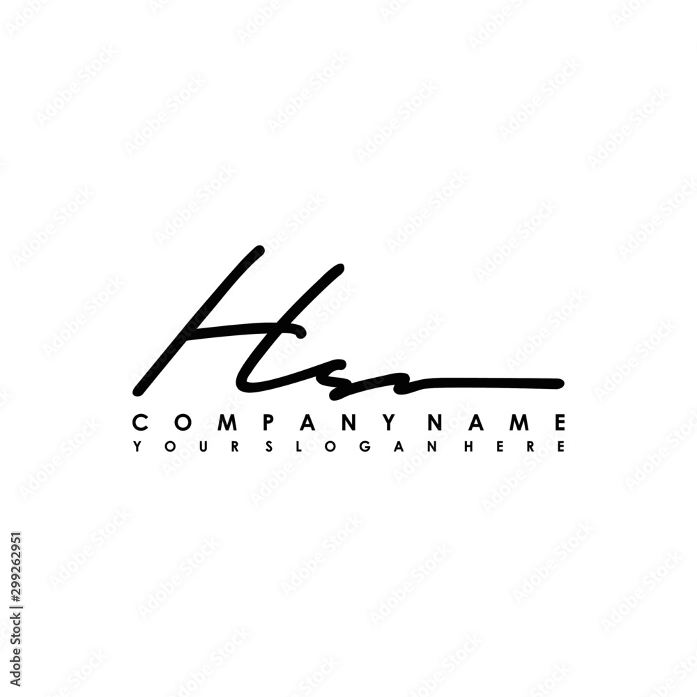 HS initials signature logo. Handwriting logo vector templates. Logo for business, beauty, fashion, signature