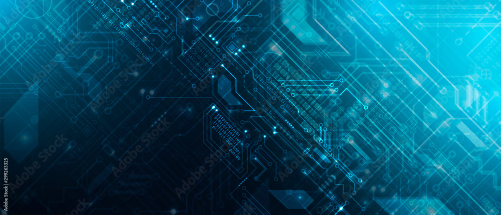 Abstract circuit board futuristic technology processing background