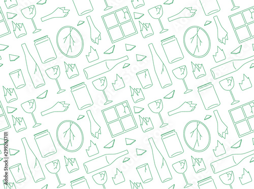 Glass Waste Drawing Outline Seamless Pattern Wallpaper-01