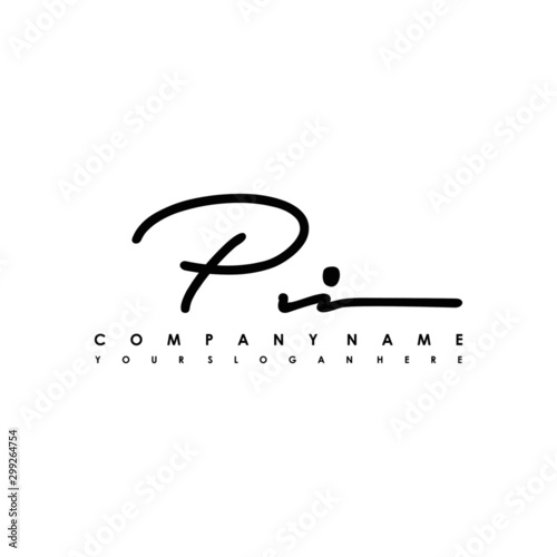 PI initials signature logo. Handwriting logo vector templates. Logo for business, beauty, fashion, signature