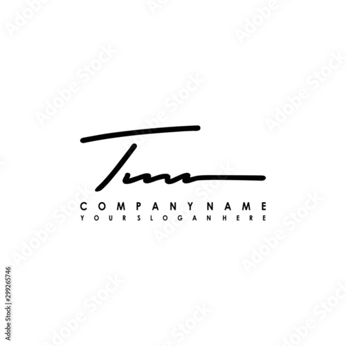 TM initials signature logo. Handwriting logo vector templates. Logo for business, beauty, fashion, signature