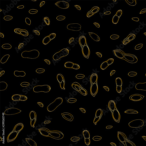 doodle seamless background with peanuts