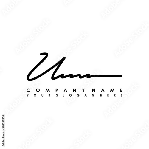 UM initials signature logo. Handwriting logo vector templates. Logo for business, beauty, fashion, signature
