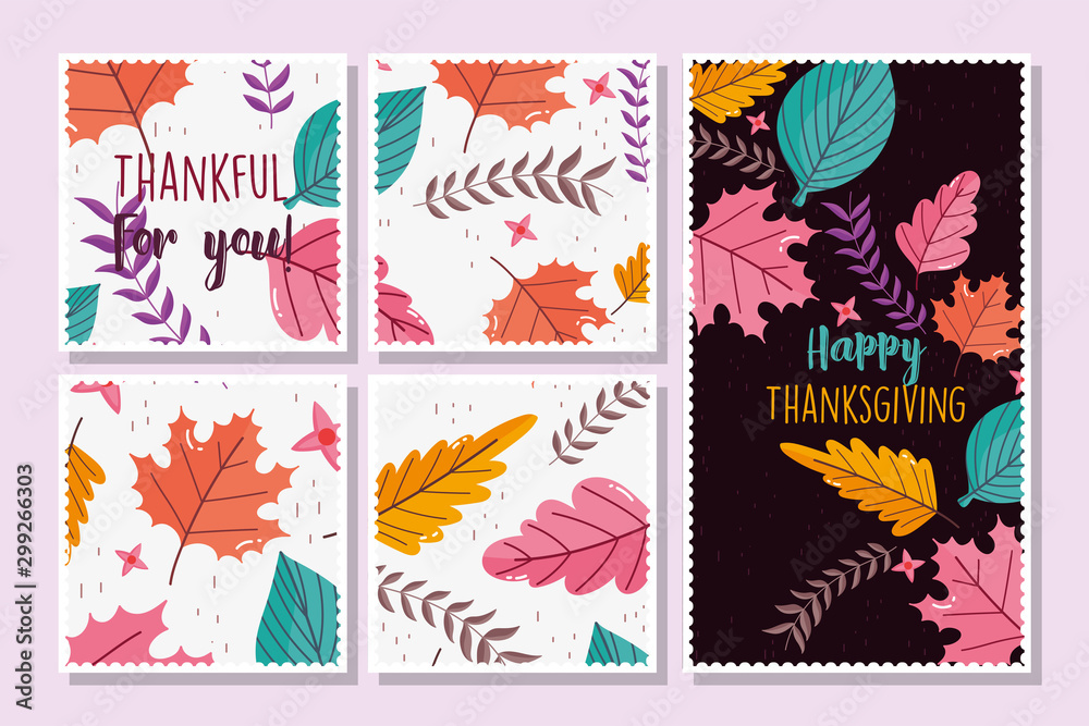 happy thanksgiving banners collection floral decoration
