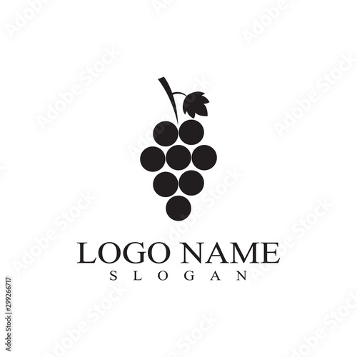 Grapes logo template vector icon illustration