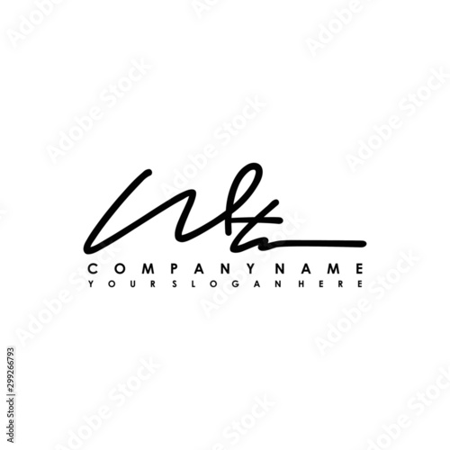 WT initials signature logo. Handwriting logo vector templates. Logo for business, beauty, fashion, signature