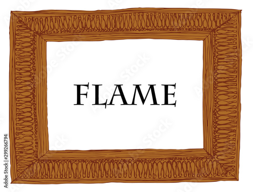 a wooden classic flame 木製のクラシカルな額