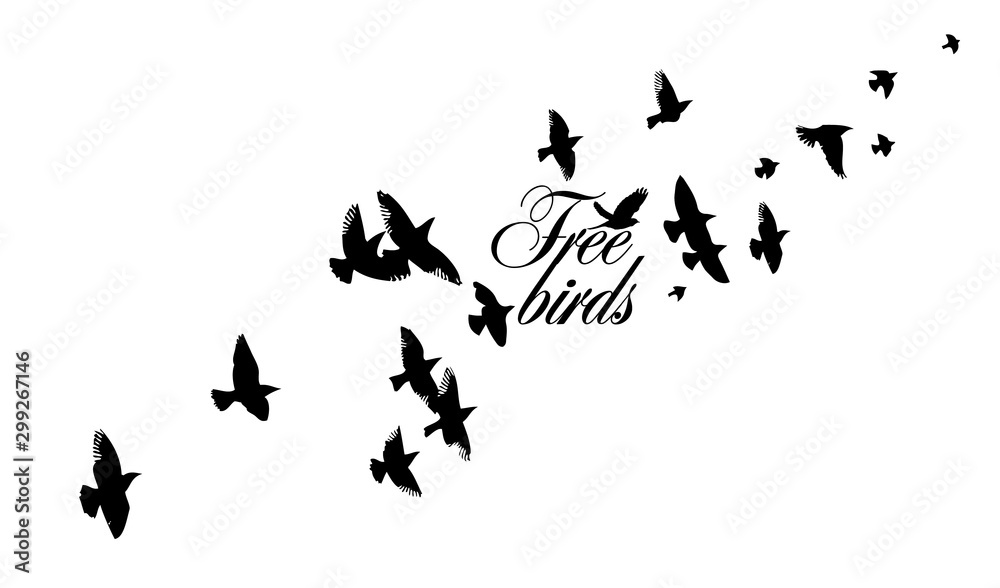 A flock of flying birds. Vector illustration A flock of flying birds. Vector illustration