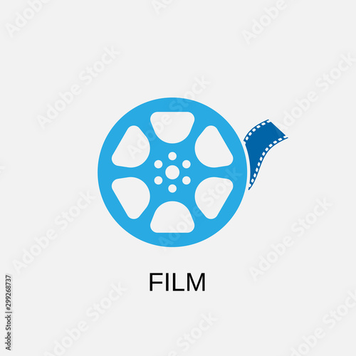 Film tape icon. Film tape symbol. Flat design. Stock - Vector illustration