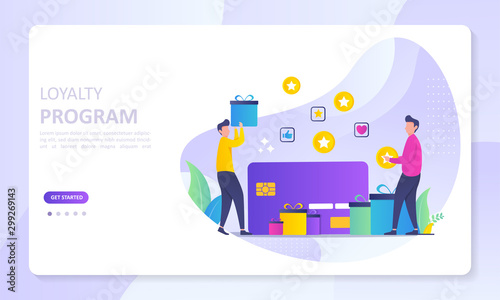 Earn Point concept, Loyalty program and get rewards, Suitable for web landing page, ui, mobile app, banner template. Vector Illustration. 