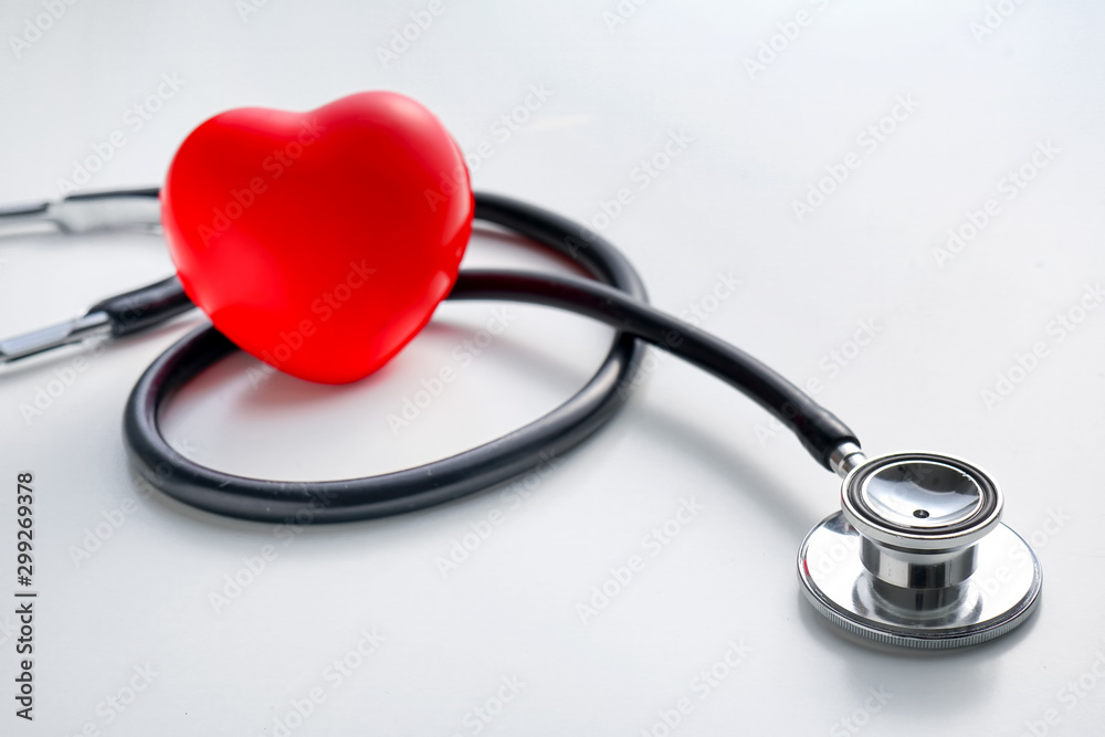Red heart with stethoscope : Medical Concept Red heart with stethoscope : Medical Concept