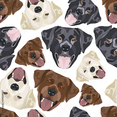 Illustration nahtloses Muster Labrador Mix