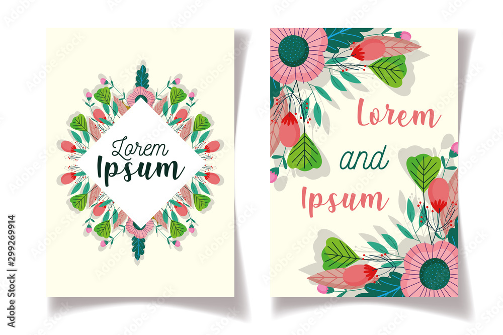 wedding save the date floral flower decoration cards
