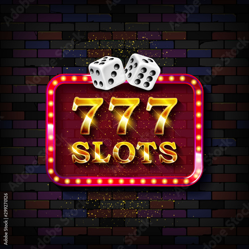 777 slots Neon light banner
