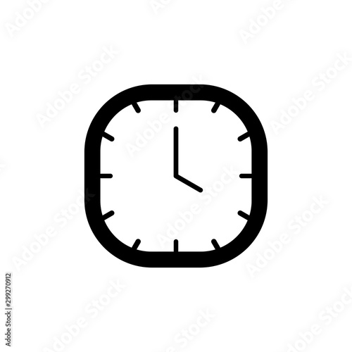 Clock line icon isolated on white background. Black and white simple watches. Time concept. Vector illustration