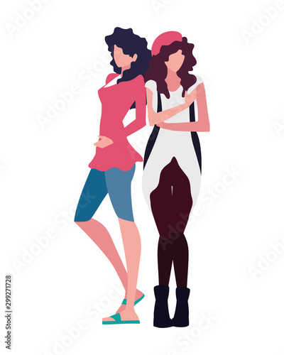 Supermodels avatar women vector design