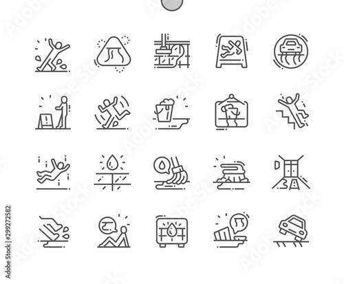 Wet floor Well-crafted Pixel Perfect Vector Thin Line Icons 30 2x Grid for Web Graphics and Apps. Simple Minimal Pictogram