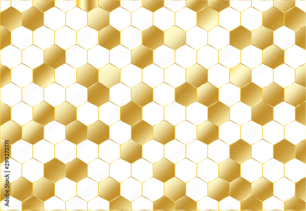 Abstract golden geometric hexagon pattern on white background and texture  luxury style. Stock Vector | Adobe Stock