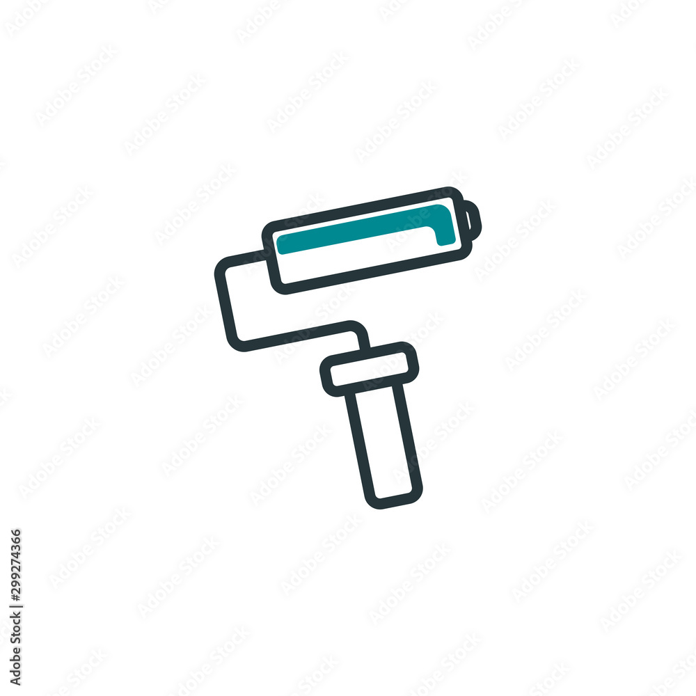 Isolated construction paint roller icon fill vector design Isolated construction paint roller icon fill vector design