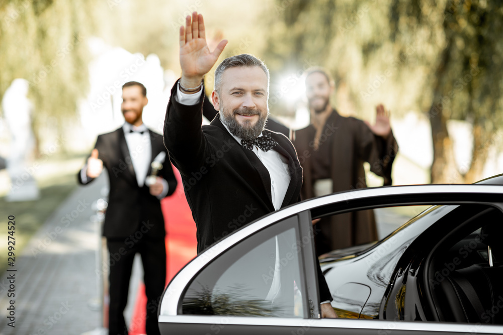 Actor arriving on the awards ceremony Actor arriving on the awards ceremony