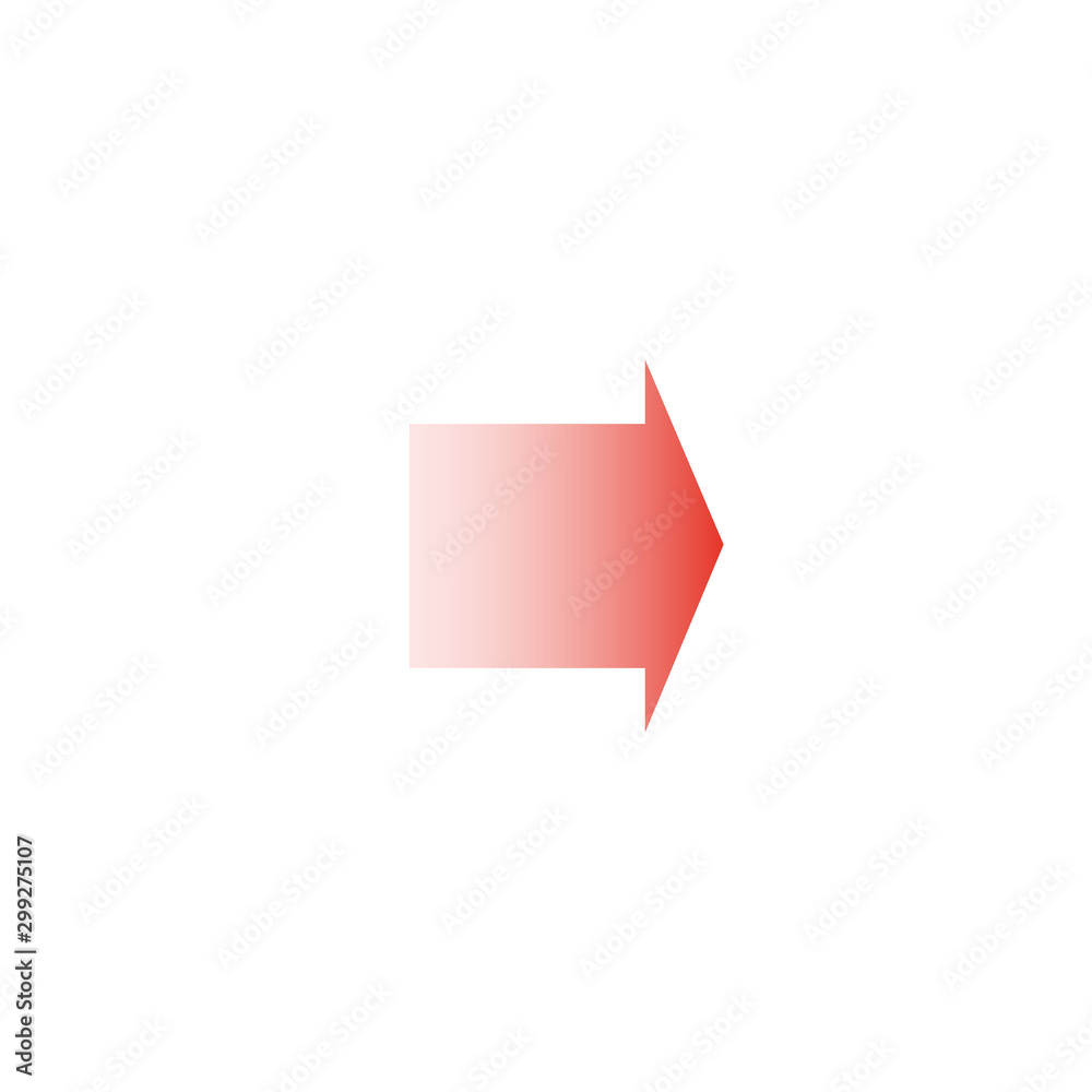 Abstract gradient red arrow right turn. Stock Vector illustration isolated on white background. Abstract gradient red arrow right turn. Stock Vector illustration isolated on white background.