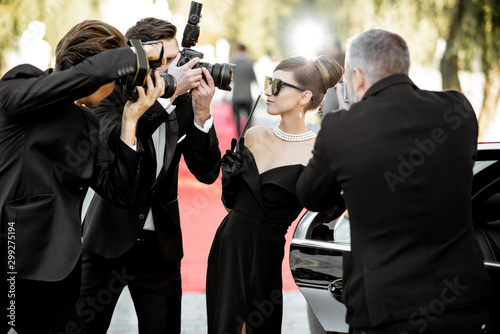 Photo reporters photographing actress ariving on the awards ceremony photo