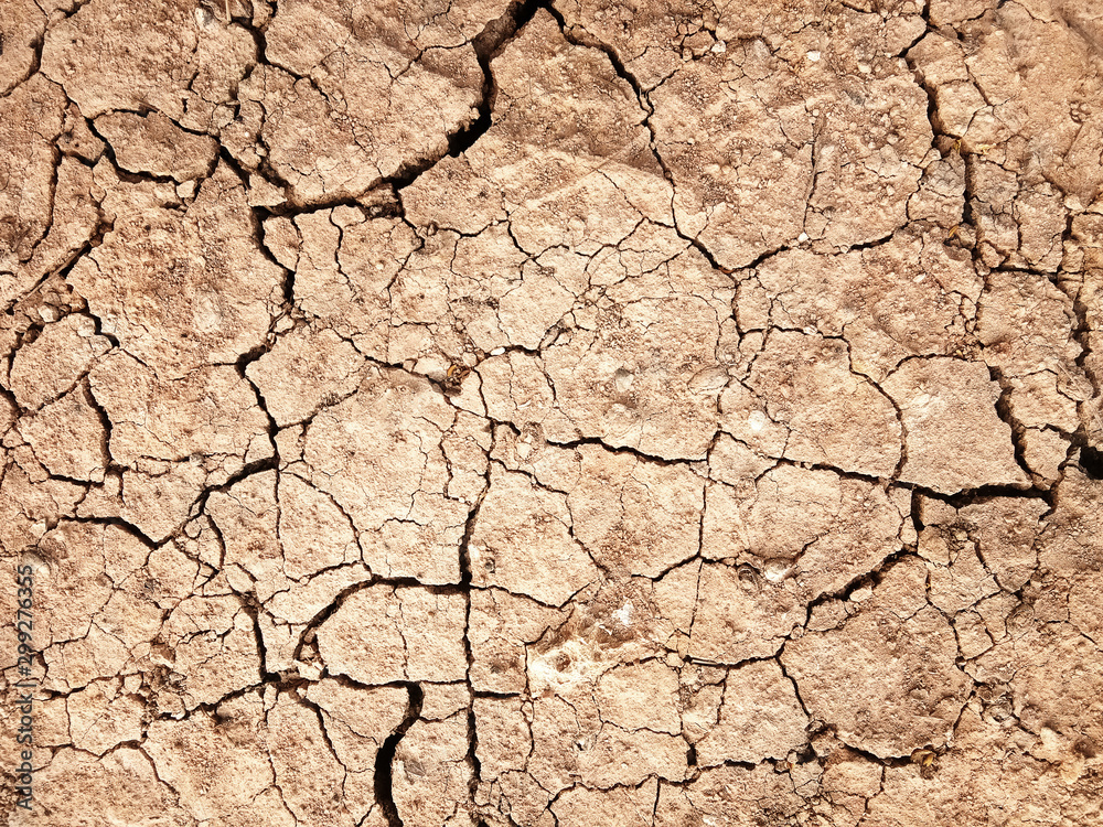 Fototapeta premium The ground has cracks in the top view for the background