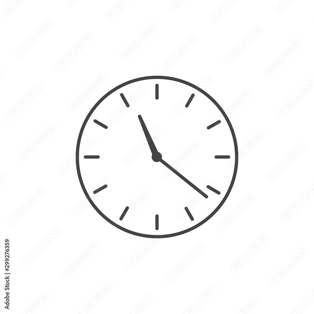 Linear simple Wall clock icon, Stock Vector illustration isolated on white background. Linear simple Wall clock icon, Stock Vector illustration isolated on white background.