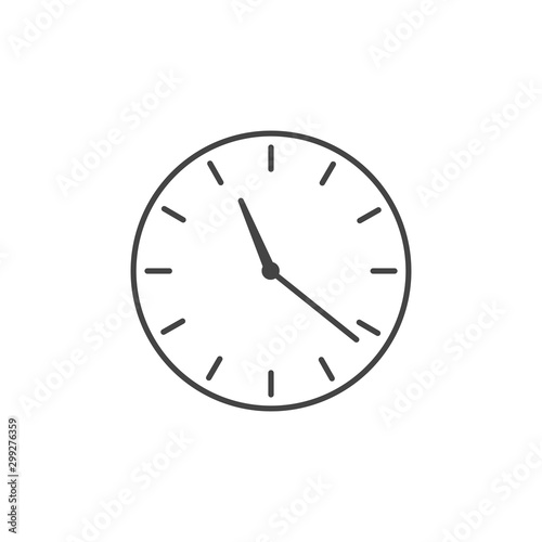 Linear simple Wall clock icon, Stock Vector illustration isolated on white background.