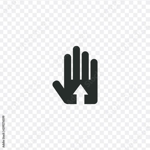 hand with arrow up. Stock Vector illustration isolated on white background.