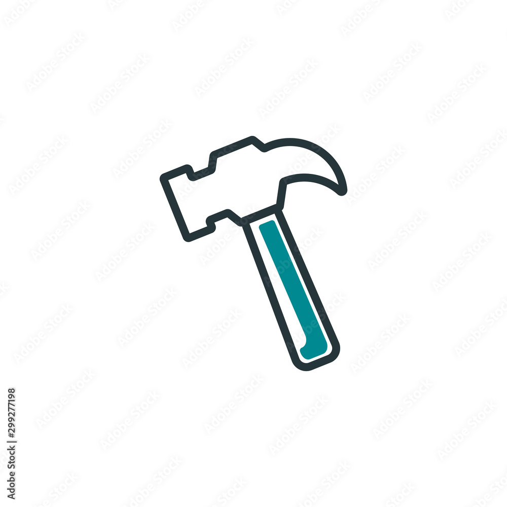 Isolated construction hammer icon fill vector design Isolated construction hammer icon fill vector design