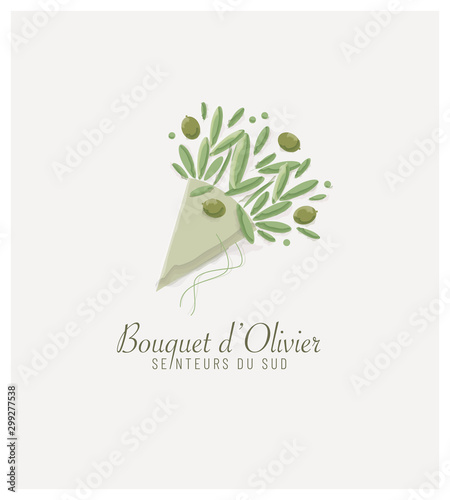 logo, olivier, bouquet, Provence