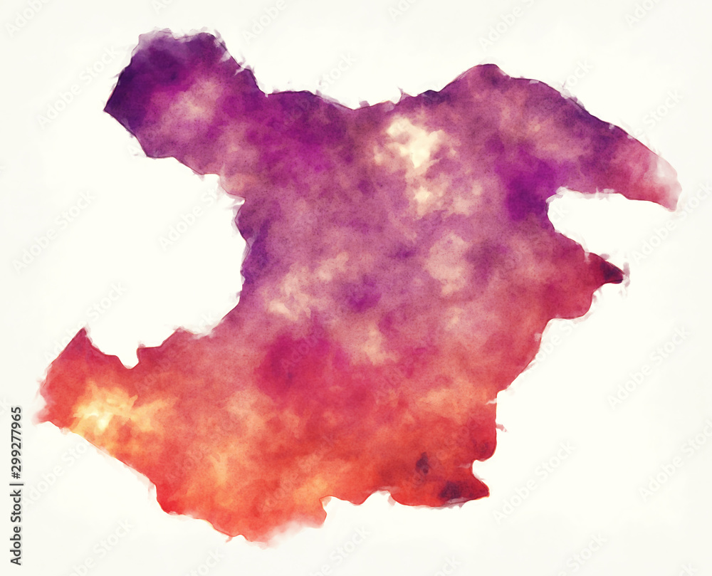 Qazvin province watercolor map of Iran Qazvin province watercolor map of Iran
