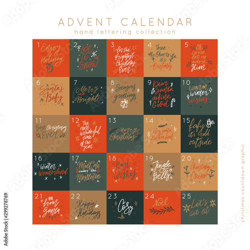 Advent calendar set vector