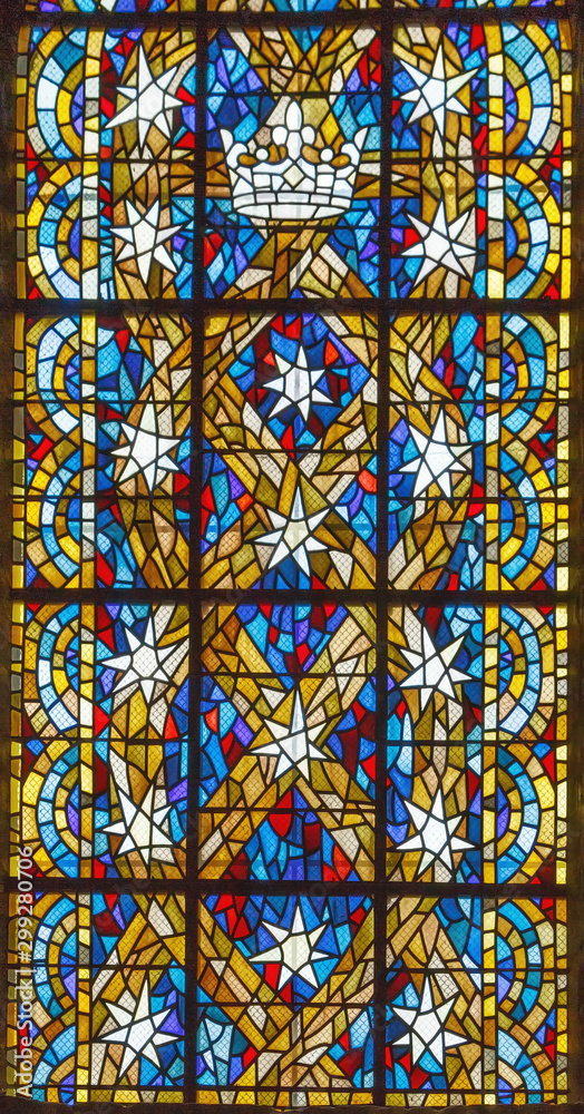 Stained-glass window in church