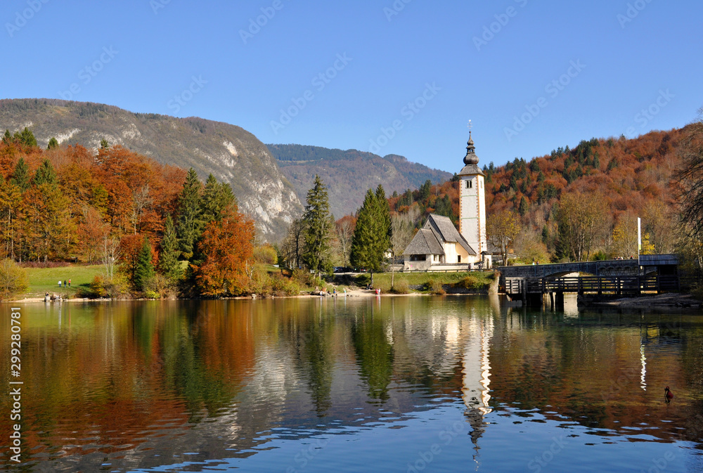 Lake Bohinj located in Triglav National Park - Slovenia,europe