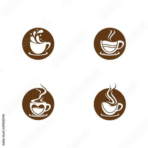 Coffee cup logo template vector icon