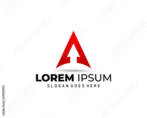 letter a arrow head logo design vector illustration