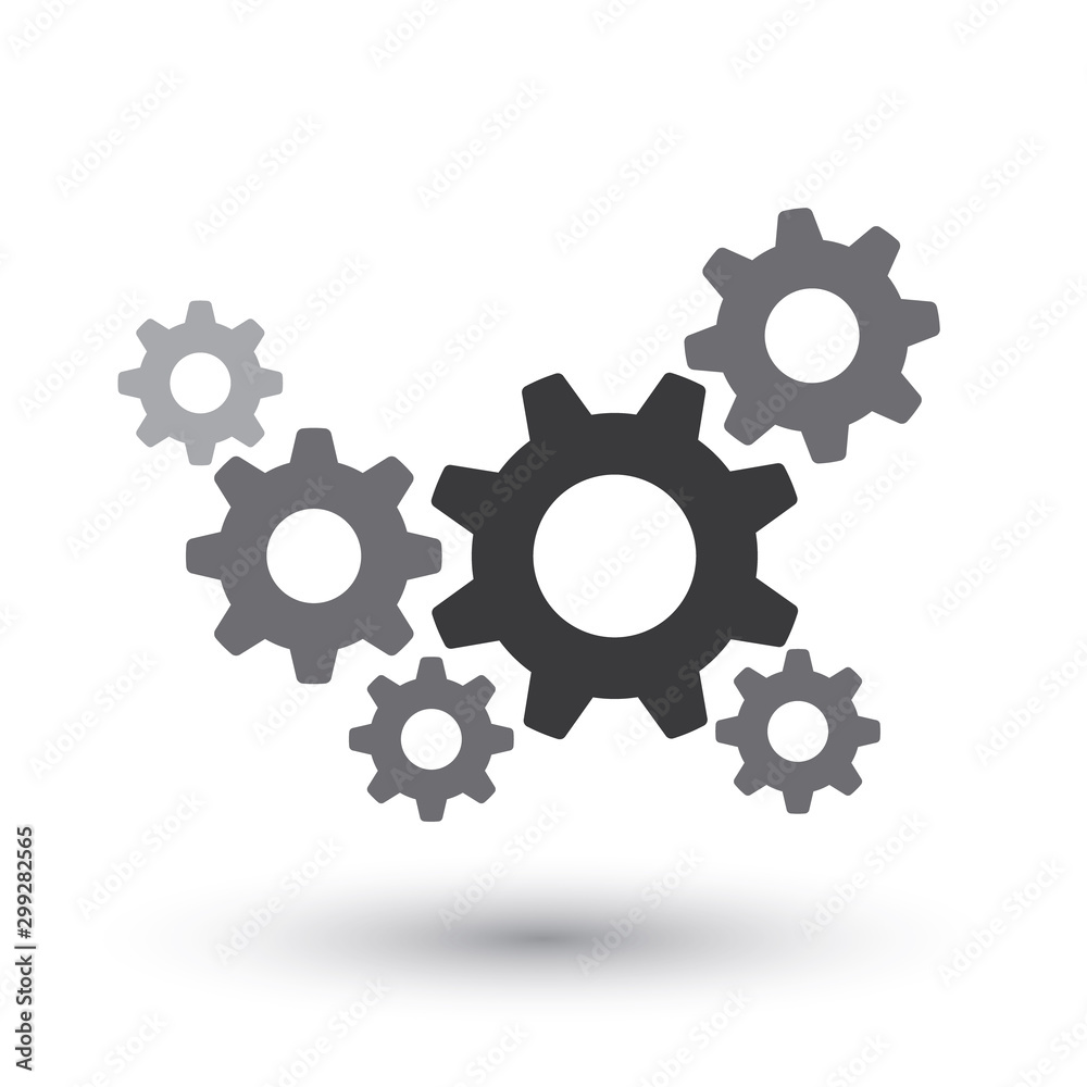 Metal gears and cogs vector. Gear icon flat design. Metal gears and cogs vector. Gear icon flat design.