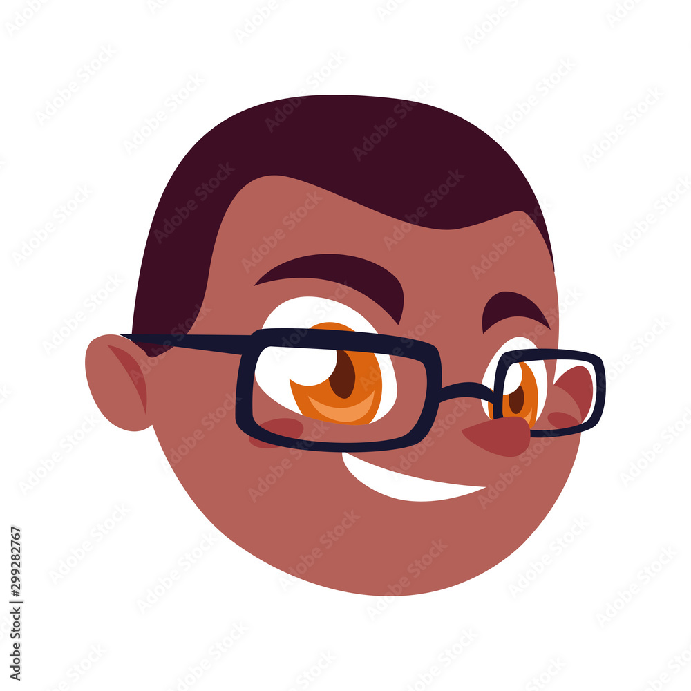 Obraz premium Isolated boy cartoon head vector design