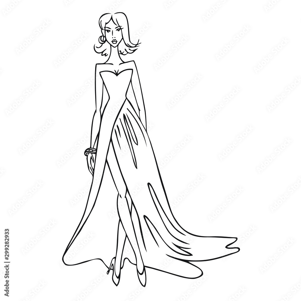 fashion illustration woman in dress