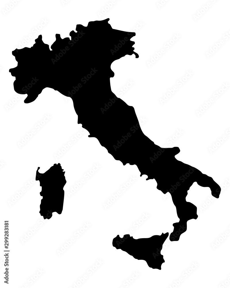 Naklejka Mapa Włoch