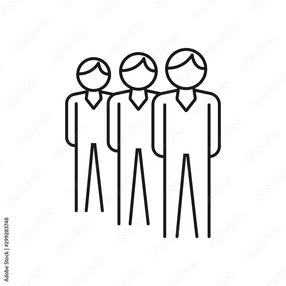 meeting and business people - minimal line web icon. simple vector illustration. concept for infographic, website or app.