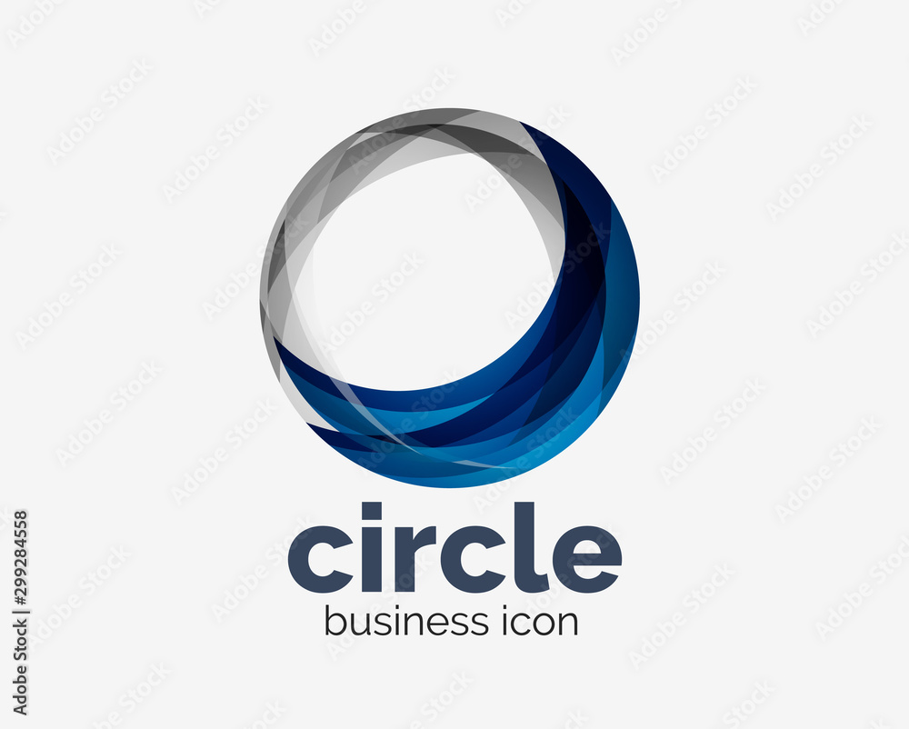 Circle abstract design logotype, round vector logo design template, internet icon with twist or spiral effect
