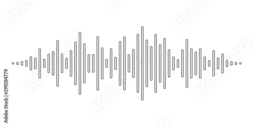 Sound waves stylized with convex sticks. Music equalizer visual effect.