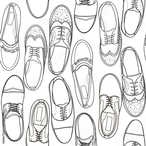 Hand drawn shoes. Classic shoes. Doodle vector illustration