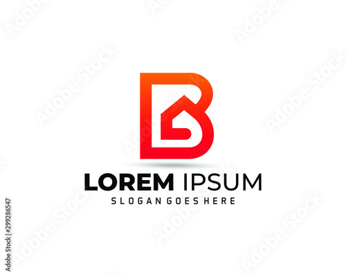 Real estate / letter B logo design template.