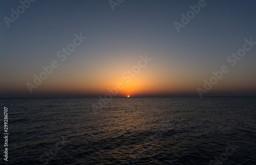 Sunrise at sea.