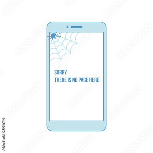 404 error page with funny spider inside phone